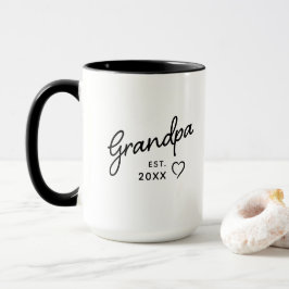 Grandpa Reveal Est. Minimalistiskt svartvitt Mugg