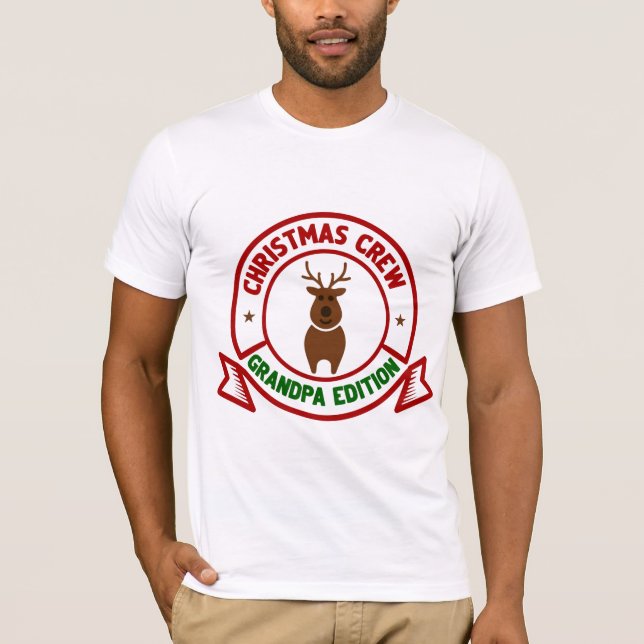 Grandpa’s Christmas Crew | Retro Festive Family Te T Shirt (Framsida)