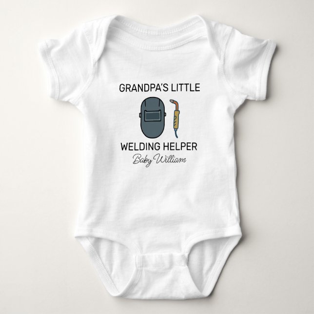 Grandpa’s Little Welding Helper - Cute Welder T Shirt (Framsida)