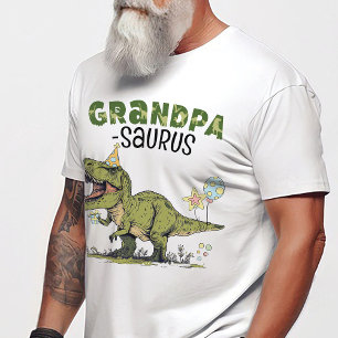 Grandpa-saurus Funny Dinosaur Barns födelsedag Par T Shirt