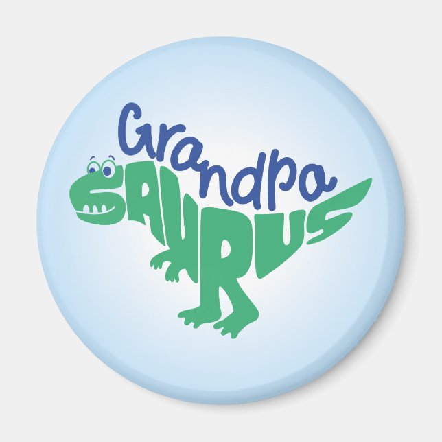 Grandpa Saurus Graphic Magnet (Framsidan)