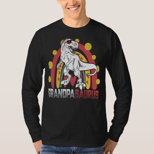 Grandpa Saurus Rex Dinosaur Fars dag Family Morsa T Shirt (Framsida)