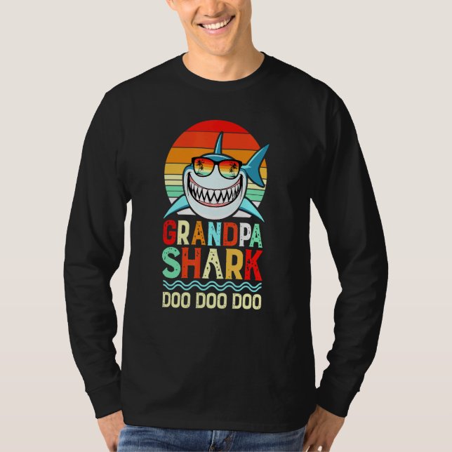 Grandpa Shark Doo Doo Doo Doo T Shirt (Framsida)