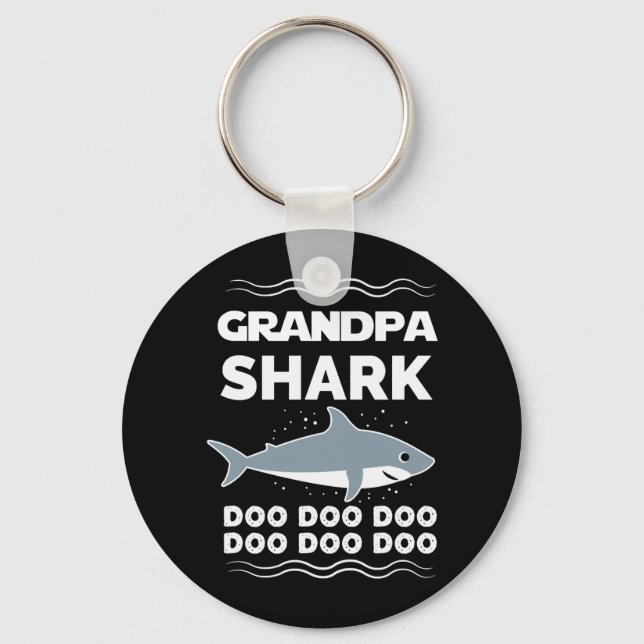 Grandpa Shark Doo Doo Doo Matching Family Nyckelring (Framsida)