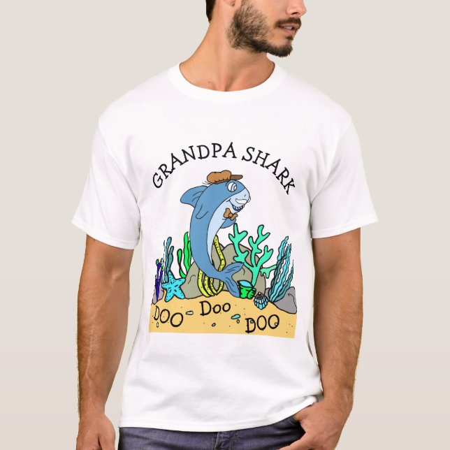 Grandpa Shark Doo Doo Family T Shirt (Framsida)