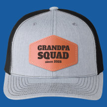 Grandpa Squad with year Leather Patch Hat