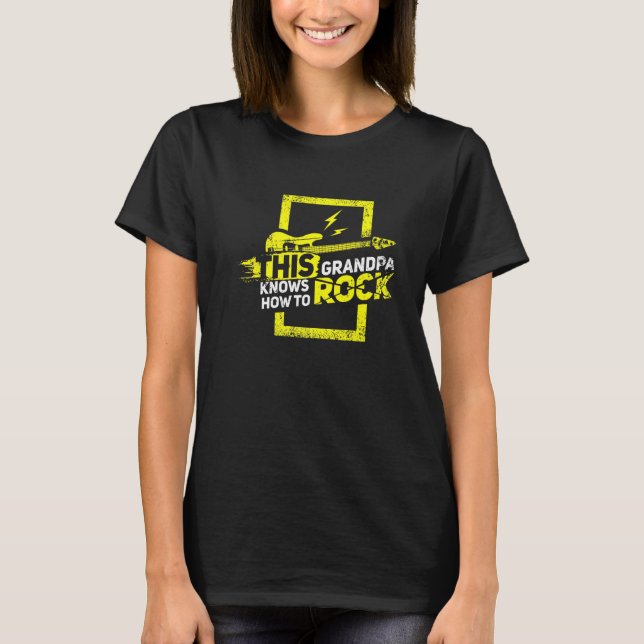 Grandpa Sten Guitar Music T Shirt (Framsida)