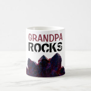 *~* GRANDPA Sten Lila Crystals Stones Lapidary Kaffemugg
