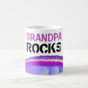 *~* GRANDPA Sten Stones Lapidary Agate Slab Kaffemugg