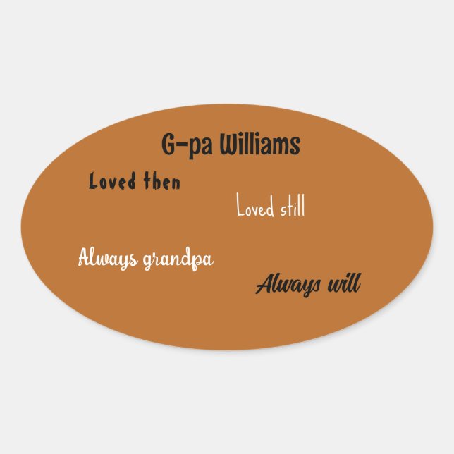 Grandpa Sticker Ovalt Klistermärke (Framsida)
