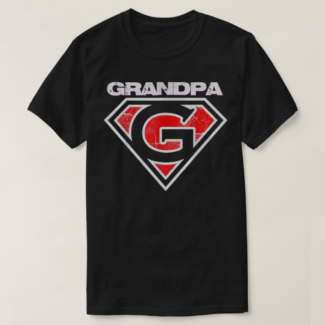 Grandpa Superhjälten Funny Gift Fars dag T Shirt (Design framsida)