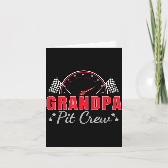 Grandpa T Crew Race Car Driver Birthday Party Raci Kort (Framsida)
