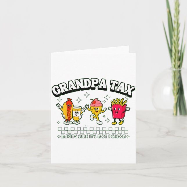 Grandpa Tax Funny Grandpa Humorous Gift For Grandp Kort (Framsida)