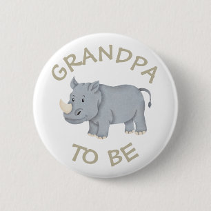 Grandpa to be Baby Shower Button Vild One Zoo Knapp