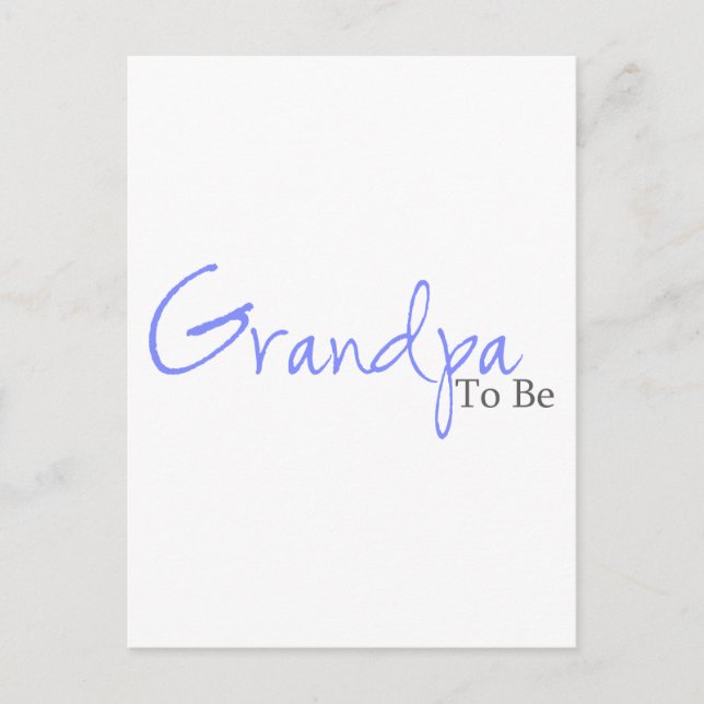 Grandpa to be (blått skript) vykort (Framsida)