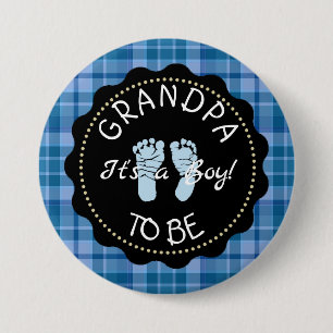Grandpa to be Blue Play Shower-knapp Knapp