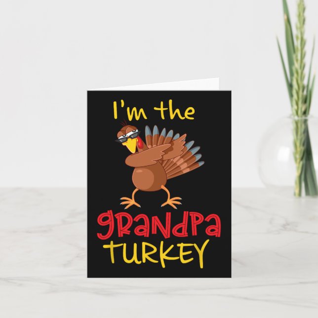 Grandpa Turkey Matching Family Group Thanksgiving Kort (Framsida)