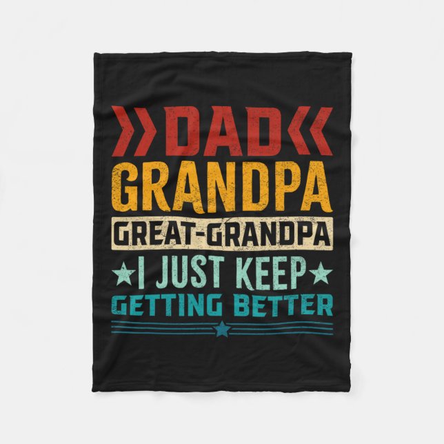 Grandpa Underbar Grandpa Fars dag Fleecefilt (Framsidan)