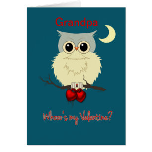 Grandpa Valentine Day Cute Uggla Humor Hälsningskort