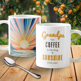 Grandpa Watercolor Sunrise-inspirationsoffert Kaffemugg