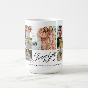 Grandpa We Kärlek You Photo Collage Typography Kaffemugg