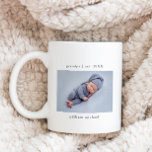 Grandpa Year Etablated Nyfödd bebis Photo Kaffemugg<br><div class="desc">Ett enkelt morapaår har etablerat baby fotokaffe mugg. I mugg finns klassisk text med ett baby-foto. Fotot är endast avsett för placering och kan ersättas med valfritt foto. All text kan anpassas med valfri ordalydelse. Perfekten för morapas födelsedag,  julklappar,  fars dag eller något annat särskilt tillfälle.</div>