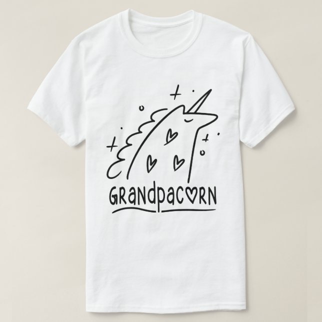 Grandpacorn Funny Unicorn Grandpa Fars dag Gift T Shirt (Design framsida)