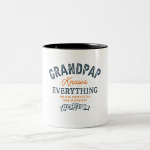 Grandpap känner till allt citattecken från en unde Två-Tonad mugg