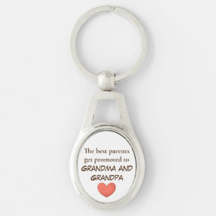 Grandparent Get Promoted-nyckelkedjor Ovalt Silverfärgad Nyckelring