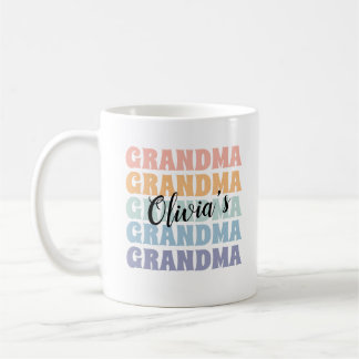 Grandparent Gift Personlig mugg Retro Pastel