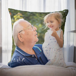 Grandparent Grandchild Photo Pillow Kärlek-skript Kudde