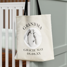 Grandparent Nyfödd bebis Photo Grandma Tote Bag Tygkasse