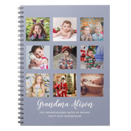 GRANDPARENT PHOTO COLLAGE GIFTS - Dusty Blue Anteckningsbok