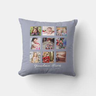 GRANDPARENT PHOTO COLLAGE GIFTS - Dusty Blue Kudde