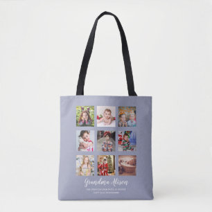 GRANDPARENT PHOTO COLLAGE GIFTS - Dusty Blue Tygkasse