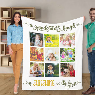 Grandparent Photo Collage Grandchilchilds Laugh Qu Fleecefilt