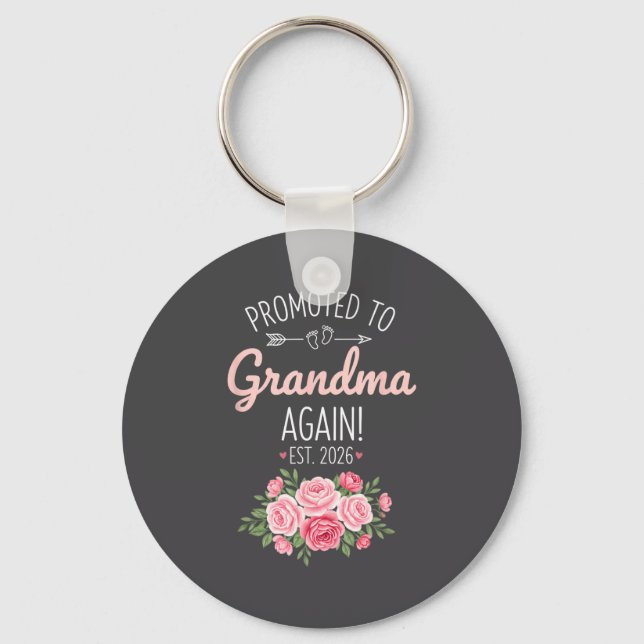 Grandparent Promoted To Grandma Again Est. 2026, N Nyckelring (Framsida)