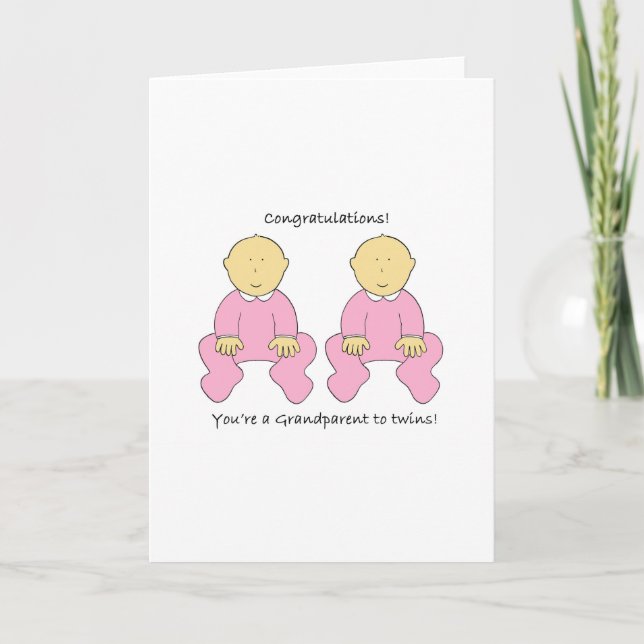 Grandparent to Twin Girls Grattiss Kort (Framsida)