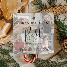 "GRANDPARENTS" är de bästa fotot, Namn/s och citat Julgransprydnad Keramik
