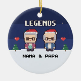 Grandparents Legends Pixel Christmas Ornament
