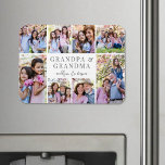 Grandparents Photo Collage Magnet<br><div class="desc">Personalized "Grandpa & Grandma" Large Photo Magnet. This simple and elegant photo magnet is a meaningful way to showcase cherished memories. The design features space for eight photos, arranged in a border around the edges while keeping the focus on the thoughtful text in the center. At the center, "Grandpa &...</div>