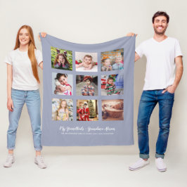 GRANDPARENTS PHOTO GIFTS - Dusty Blue Fleecefilt