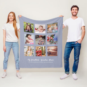 GRANDPARENTS PHOTO GIFTS - Dusty Blue Fleecefilt