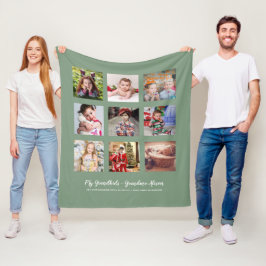 GRANDPARENTS PHOTO GIFTS - Grönt Fleece Blanket