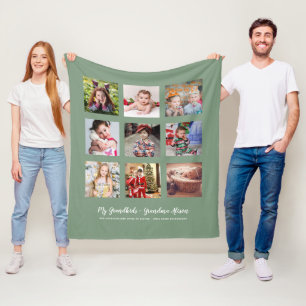 GRANDPARENTS PHOTO GIFTS - Grönt Fleece Blanket