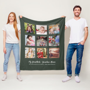 GRANDPARENTS PHOTO GIFTS - Grönt Fleece Blanket