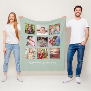 GRANDPARENTS PHOTO GIFTS - Sage Grönt Fleecefilt