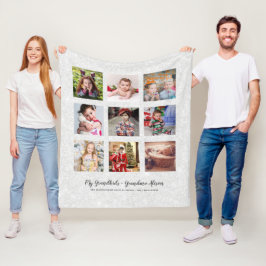 GRANDPARENTS PHOTO GIFTS - Silver Grått Glitter Fleecefilt