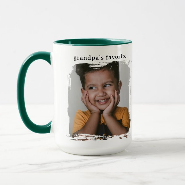 Grandpas Favorite Custom Photo Funny Gift Mugg (Vänster)