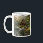 Grandpa's Favorite Mug | Nature Kaffemugg<br><div class="desc">A serene coffee mug that says,  "Grandpa's Favorite Mug" but the text can be personalized to any name or family member. The illustration is an a-frame log cabin out in the mountains and woods with a deer next to a rippling stream.</div>